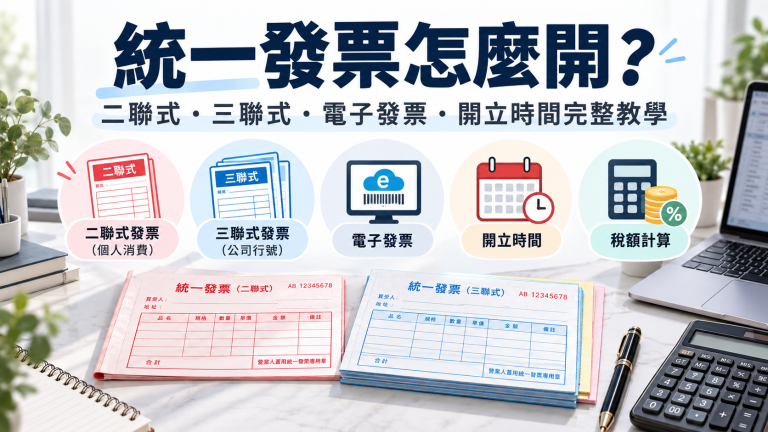 統一發票怎麼開？二聯式、三聯式、電子發票差異與開立時間完整教學