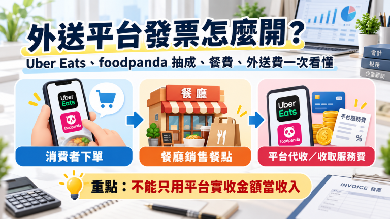 外送平台發票怎麼開？Uber Eats、foodpanda餐費、外送費、抽成與營業稅完整教學