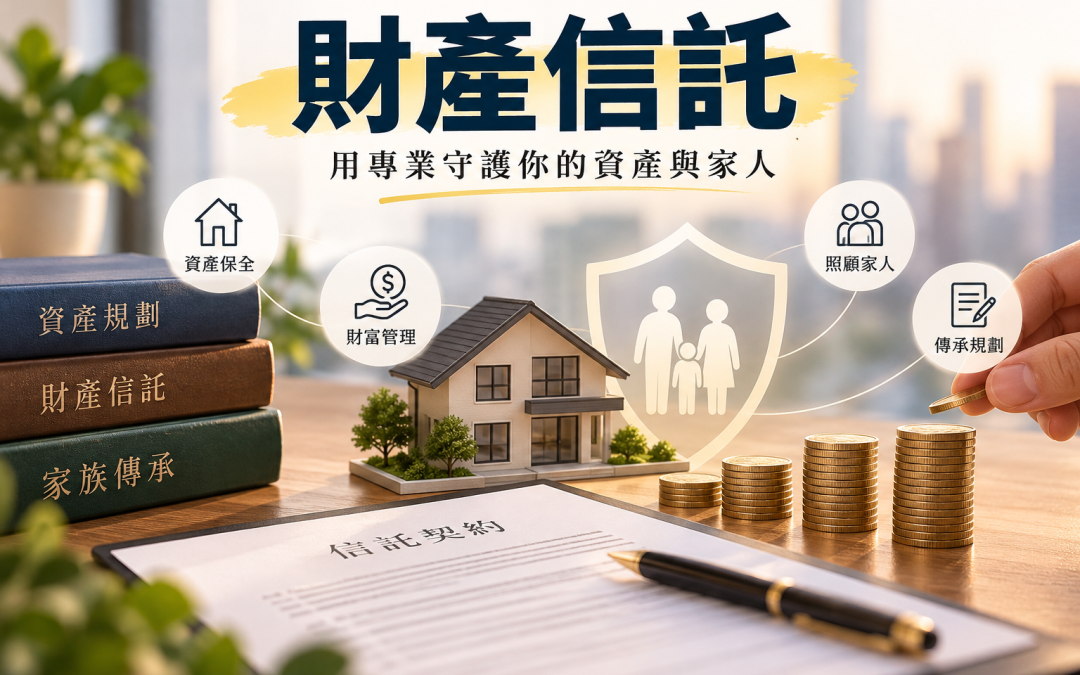 財產信託是什麼？自益、他益、遺囑信託差異、費用與節稅規劃完整指南
