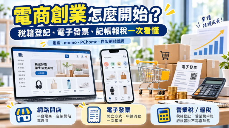 電商創業怎麼開始？網拍稅籍登記、電子發票申請、營業稅與記帳報稅完整指南